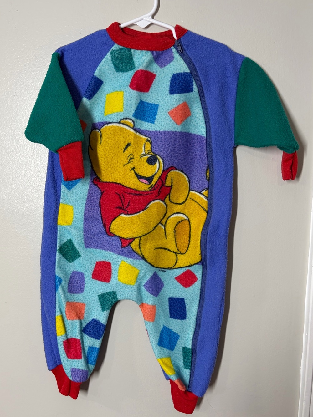 Vintage Winnie the Pooh Multi-Color Fleece One-Piece size 2T